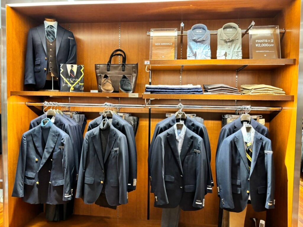 スーツセレクト大阪駅クロストジャケット・パンツコーナー